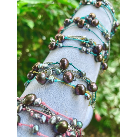 Le bracelet "Pearls" / Modèle 3 à 6 rangs / - Collection BLISS